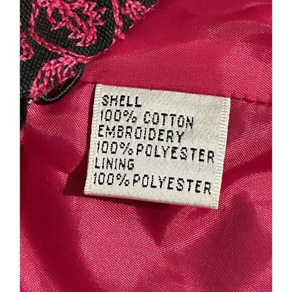 Talbots Pink Patterned Cotton Blazer - Embroidered & Hook Closure - Picture 11 of 12